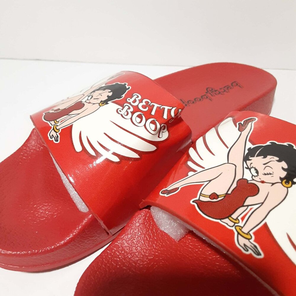 ♥ BETTY BOOP Flip Flops Sandals Thongs Red Angel Wings NEW NWOT Womens 7 ♥ - Picture 3 of 10